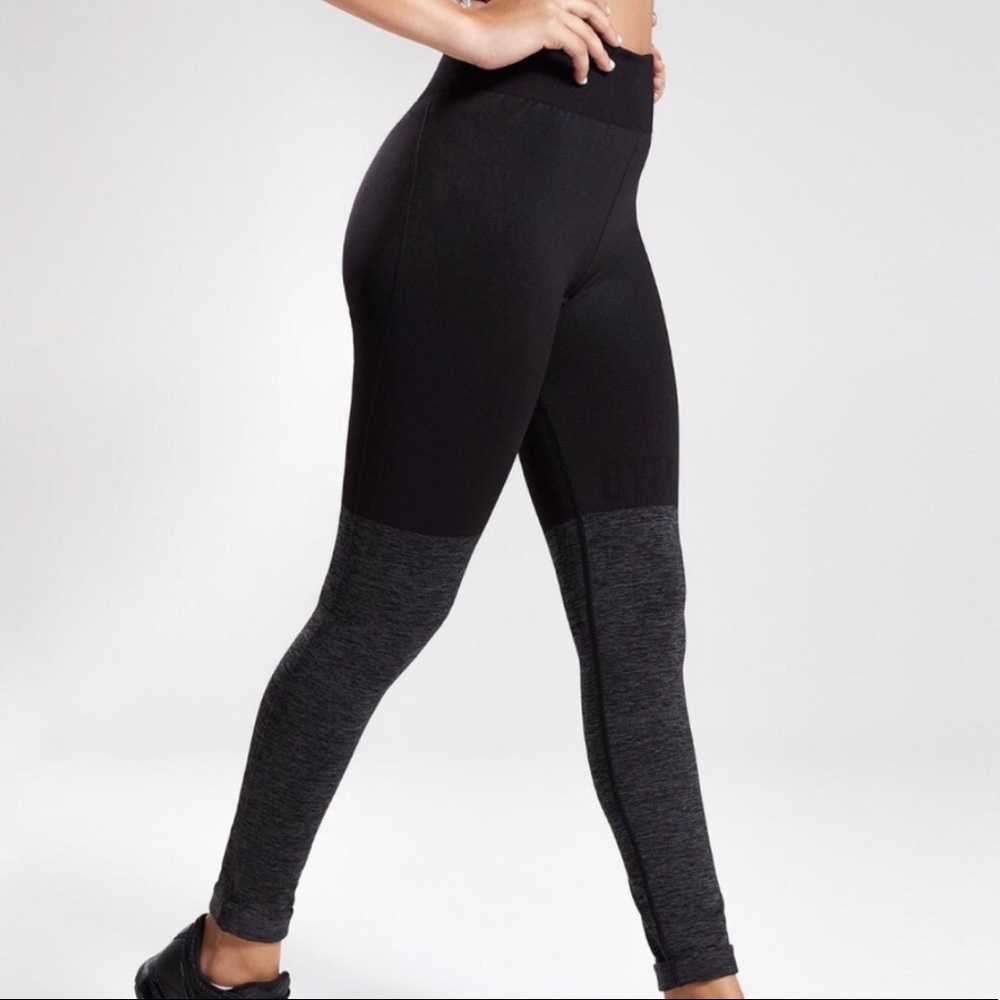 Gymshark Two Tone Seamless Leggings Black
